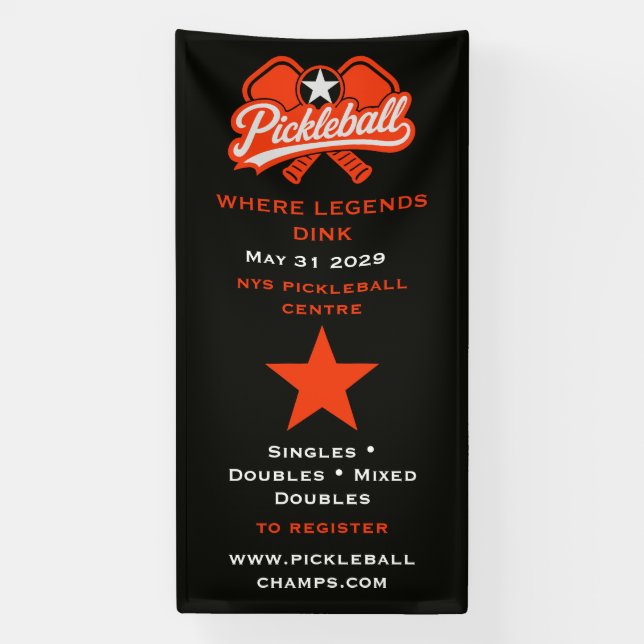 Pickleball Competition Tournement Banner (Vertical)