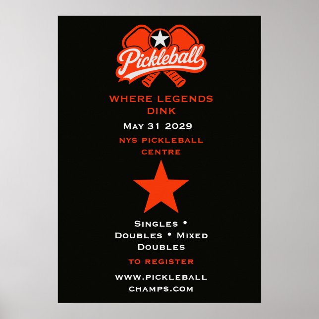 Pickleball Competition Tournement Poster (Front)