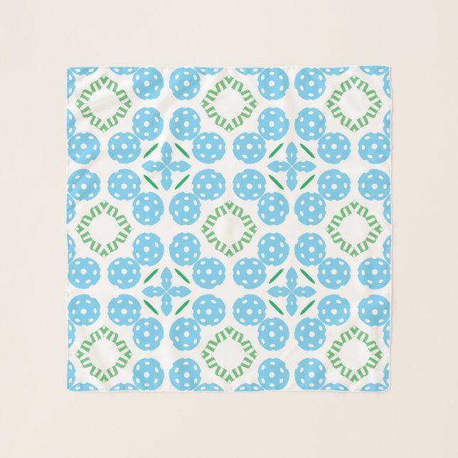 Pickleball Cool Burst Geometric Sport Pattern Scarf (Front)