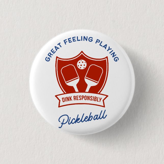 Pickleball cool design to wear button (Front)