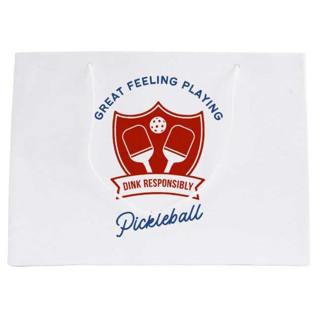 Pickleball cool design to wear large gift bag (Front)