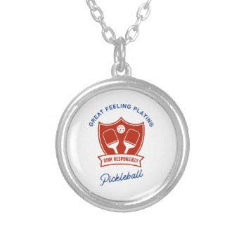 Pickleball Cool Design To Wear Silver Plated Necklace by Hai_Design at Zazzle
