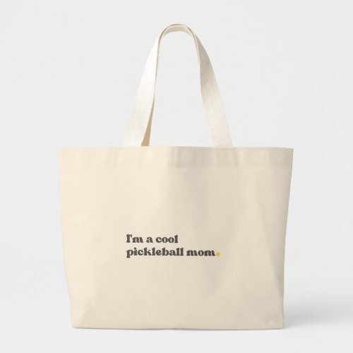 Pickleball Cool Mom Tote Bag Large Natural