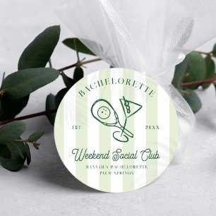 Pickleball Country Club   Bachelorette  Classic Round Sticker