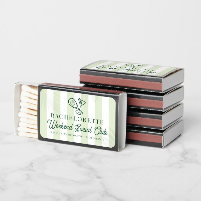 Pickleball Country Club | Bachelorette  Matchboxes (Stacked)