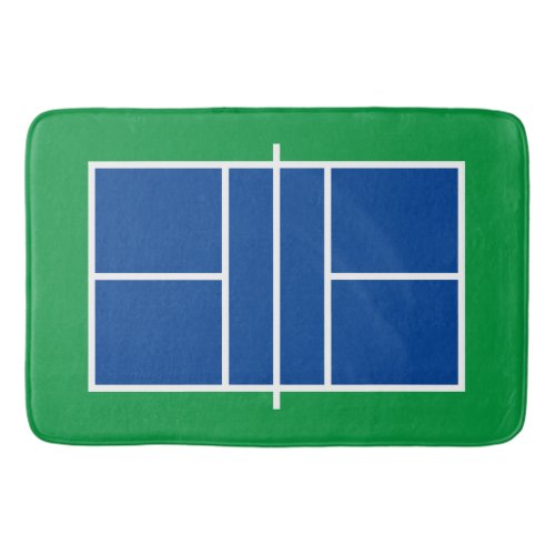 Pickleball court blue green custom bath mat