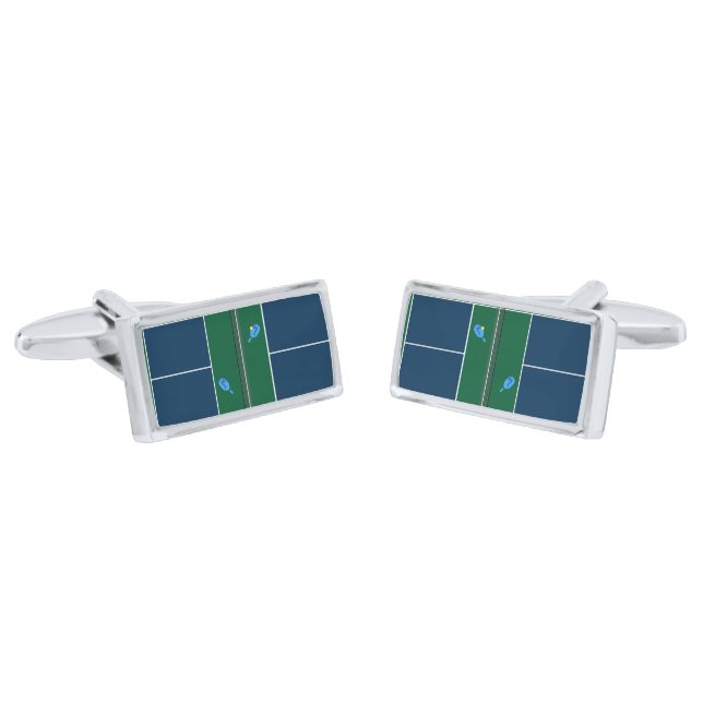 Pickleball Court Cufflinks (Angled)