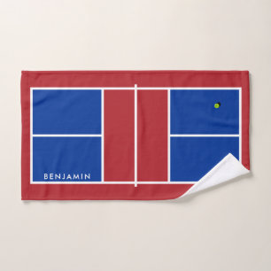 Pickleball Court Custom Name Hand Towel