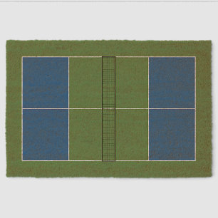 Pickleball Court Design Green Blue Welcome Mat