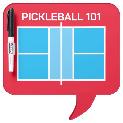 Pickleball court dry erase board for tactic lesson