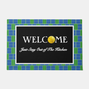 Pickleball Court Entryway Welcome Blue and Green Doormat