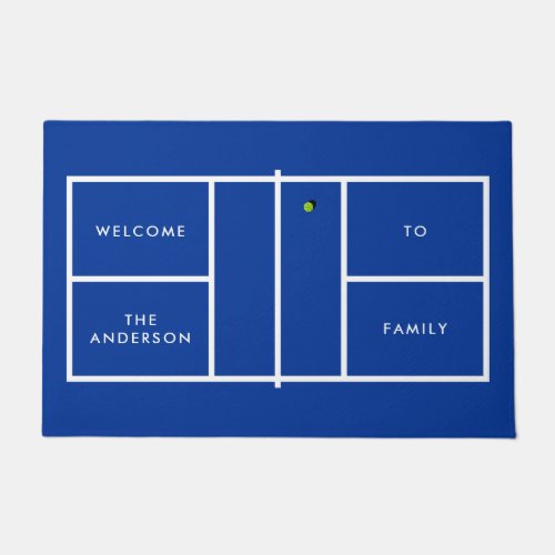 Pickleball Court Personalized Text Doormat