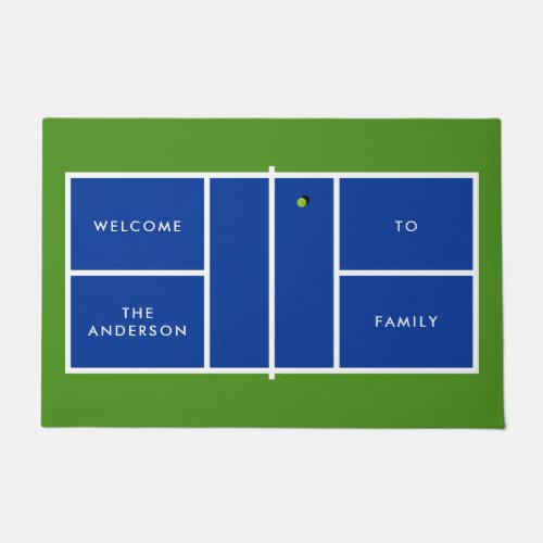 Pickleball Court Personalized Text Doormat