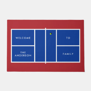 Pickleball Court Personalized Text Doormat