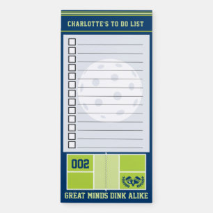 Pickleball court with custom text To do  Magnetic Notepad