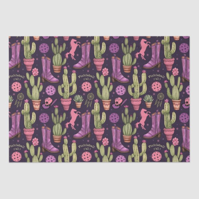  🐴 🌵Pickleball Cowgirl Tissue Paper (Front)