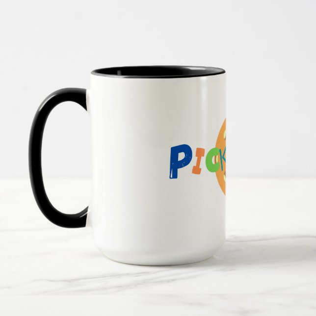 Pickleball cup coffee Two-Tone Mug, 15 oz (Left)