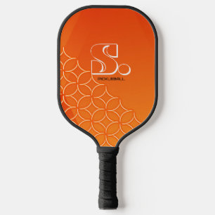 Pickleball Customised Orange Pattern Name Paddle