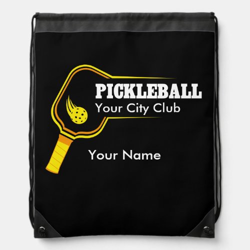 Pickleball Customizable Pickleball Club Drawstring Bag
