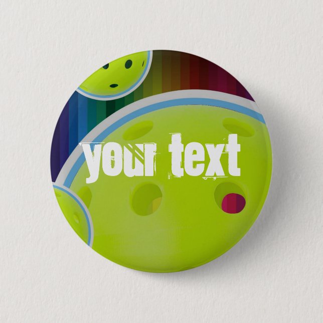 Pickleball Customize Personalize Pickle Ball Fun Button (Front)