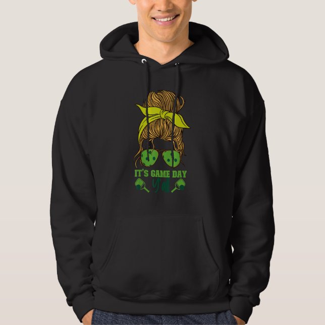 Pickleball Cute Girl Ladies Sunglasses It's Gameda Hoodie (Front)
