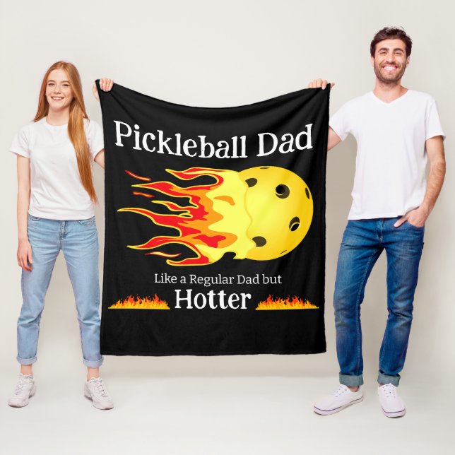 Pickleball Dad Like A Regular Dad But Hotter Dark Fleece Blanket (In Situ)