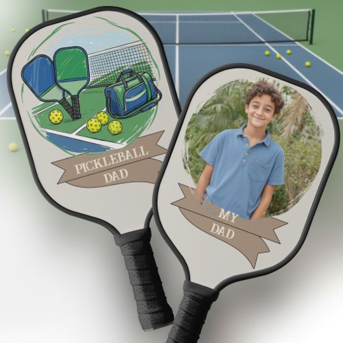 Pickleball Dad Personalized My Dad Photo Paddle