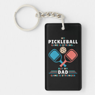 Pickleball Dad Stronger Dad Game Father Keychain