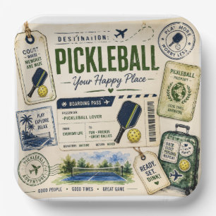 Pickleball daily life Forecast Paper Plates
