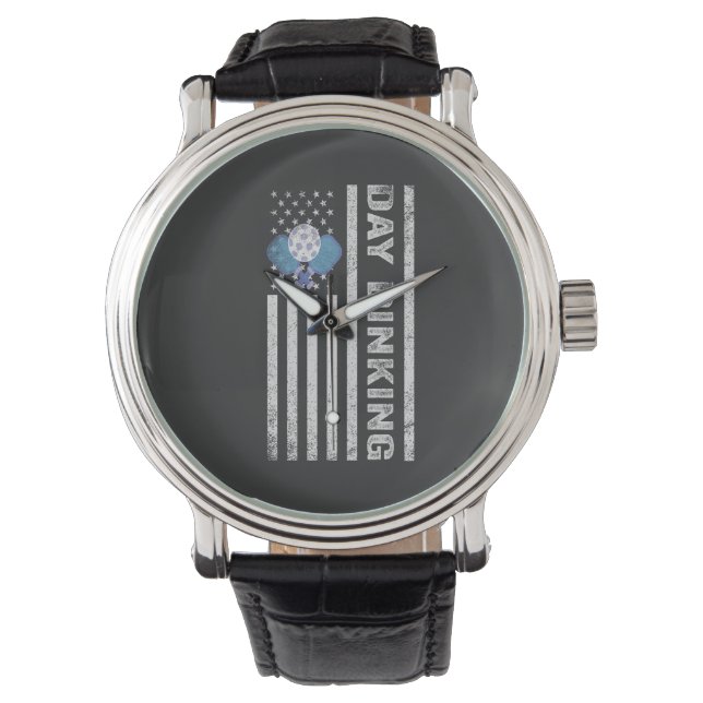  Pickleball Day Dinking American Patriotic Flag   Watch (Front)