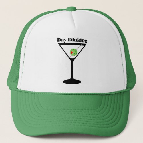 Pickleball Day Dinking Martini Pickleball Olive Trucker Hat