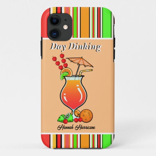 Pickleball Day Dinking Tropical Hurricane Cocktail iPhone 11 Case