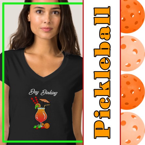 Pickleball Day Dinking Tropical Hurricane Cocktail T_Shirt