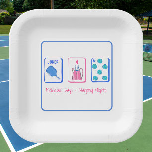 Pickleball Days & Mahjong Nights Party Paper Plates
