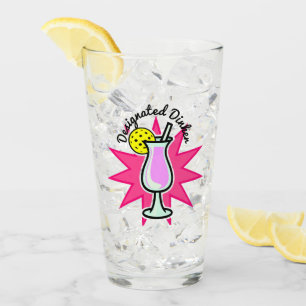 Pickleball Designated Dinker - Pink Cocktail Glass