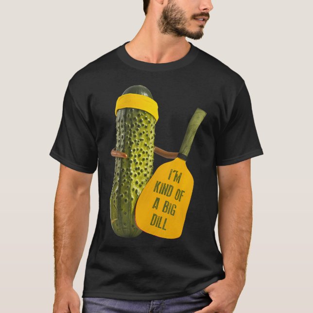 Pickleball Dill Pickle With Paddle Funny Sweatband T-Shirt (Front)
