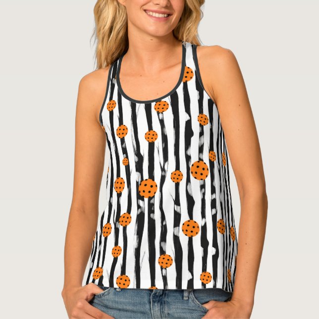 Pickleball Dink & Dash Stripes Tank Top (Front)