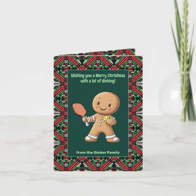  Pickleball🎄 Dinking Delight Holiday Card (Front)