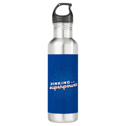 Pickleball Dinking is My Superpower Funny Blue Stainless Steel Water Bottle