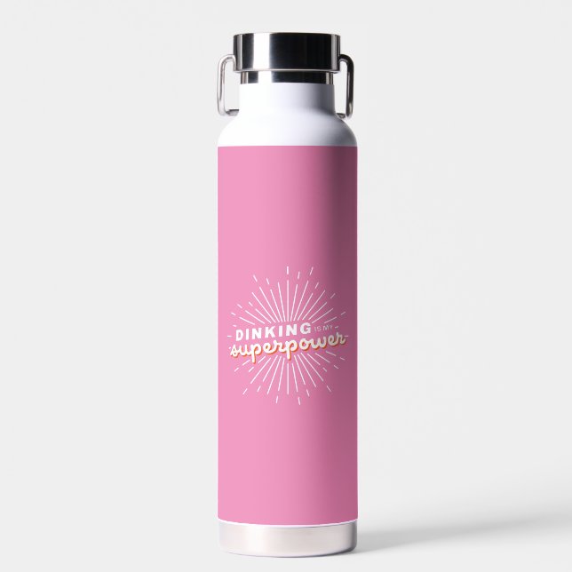 Pickleball Dinking is My Superpower Funny Gift Water Bottle (Front)