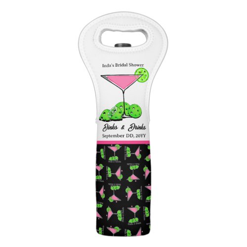 Pickleball Dinks & Drinks Cosmo Black & White