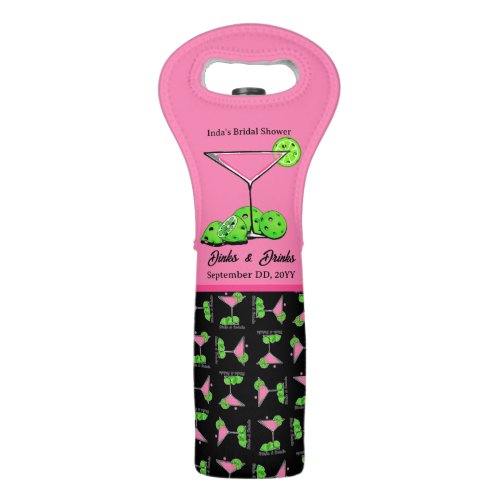 Pickleball Dinks & Drinks Cosmo Pink & Black
