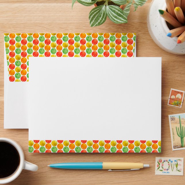 Pickleball Dinks & Drinks Tropical Colors Envelope (Desk)