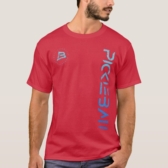Pickleball Distressed Blue Gradient Casual Design  T-Shirt (Front)