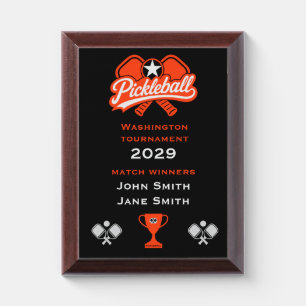 Pickleball Doubles Champions Award Plaque