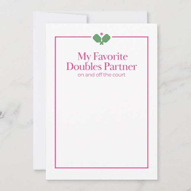 Pickleball Doubles Partner Card | Favorite Doubles (Front)