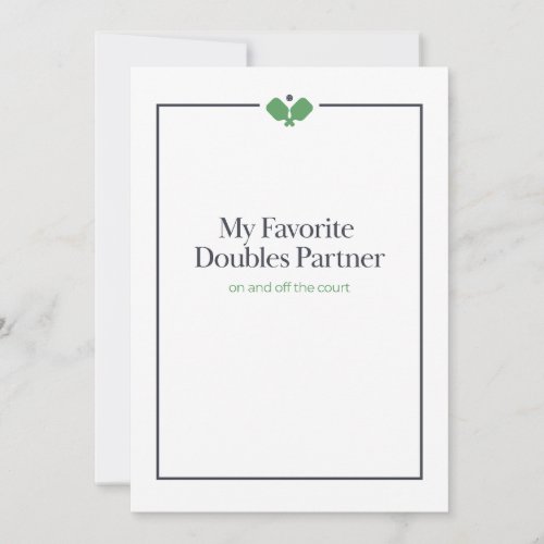 Pickleball Doubles Partner Card | Navy Green