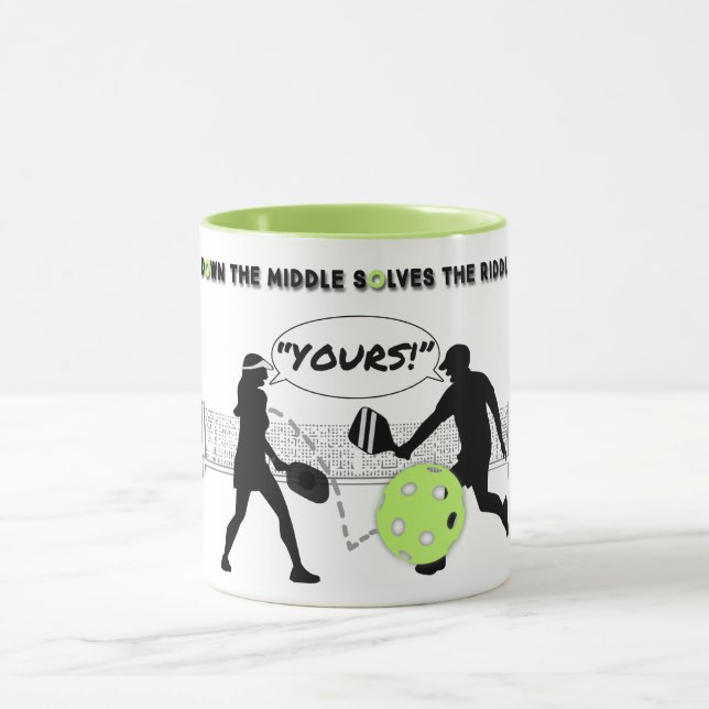 Pickleball: Down the middle solves the riddle Mug (Center)