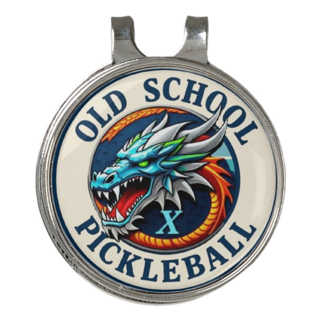 Pickleball Dragon X Team Old School tool Golf Hat Clip (Front)