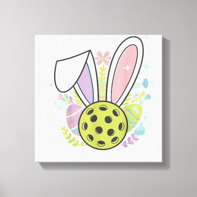 Pickleball Easter T-Shirt Canvas Print (Front)